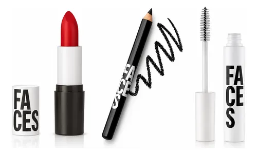 Kit De Maquillaje Natura Faces: Labial, Delineador Y Máscara