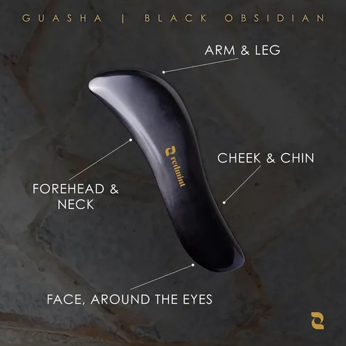 Herramienta Gua Sha Obsidiana Masaje Profundo Cuerpo