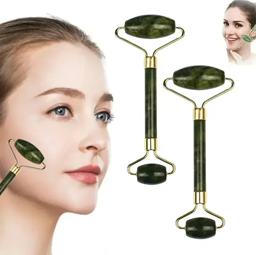 Masajeador Set X2 Doble Rodillo Jade Facial Corporal Drenaje Veoquiero