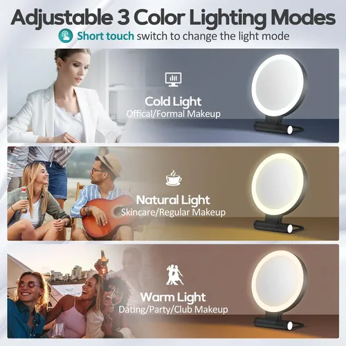 Espejo De Aumento B Beauty Planet 30x Con Luz Y Batería 2000