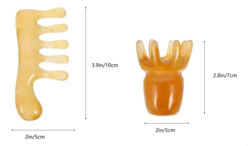 Y: 2 Piezas Peine De Masaje De Resina Piedra Gua Sha Peine G