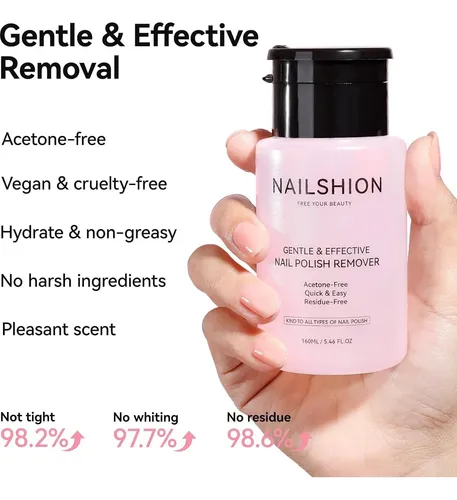 Quitaesmalte Sin Acetona Nailshion Cherry Blossom 5.46 Oz