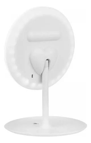 Espejo Redondo Maquillaje Con Luz LED JTA 17.5cm Blanco Moderno