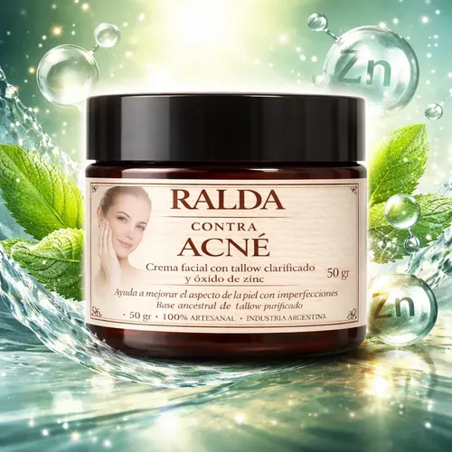 Crema Facial Antiacné Con Zinc Y Tallow Clarificado 50g