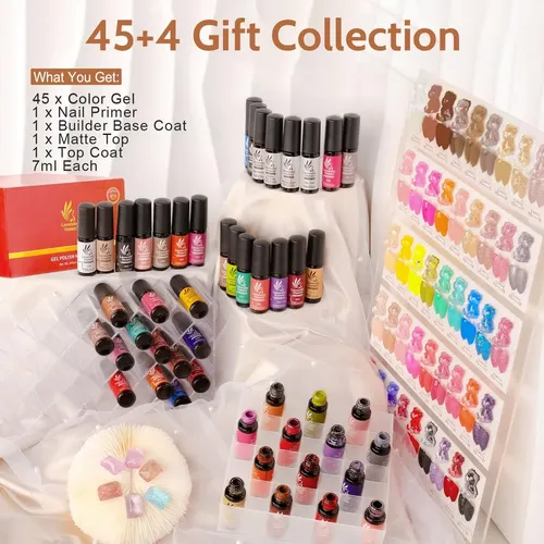 Set Esmaltes Gel Lavender Violets 49 Pzs 45 Colores Efecto