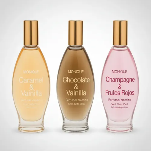 Perfume Femenino Champagne+ Caramel+ Chocolate 50ml Monique
