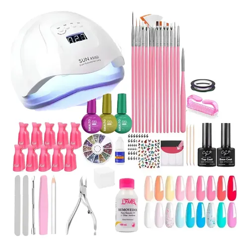 Kit Manicura Semipermanente Cabina Uv Led Profesional Uñas