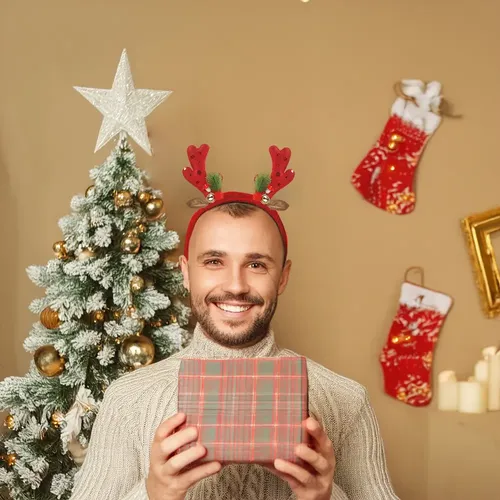 8 Diademas Navideñas For El Pelo Con Purpurina Navideña Con