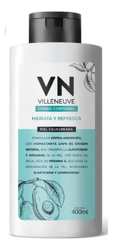 Crema Corporal Villeneuve Piel Equilibrada 400ml Fragancia Palta