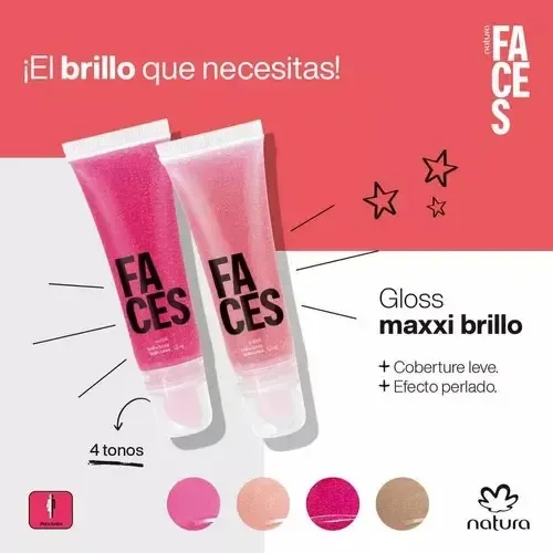 Gloss Maxxi Brillo Labial Faces Natura Color Cereza Dulce