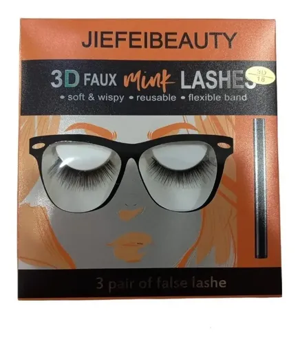 Pestañas Postizas Mink 3d Pelo Natural