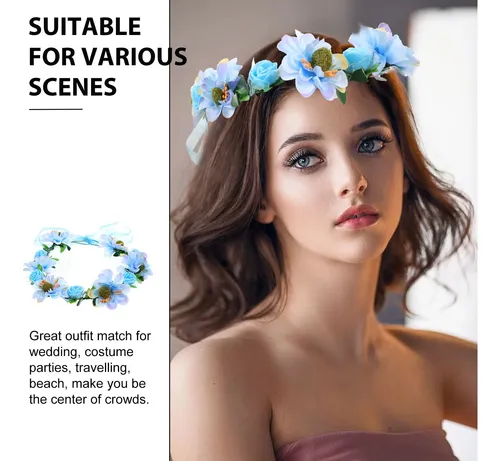Diadema Floral Bohemia Para Mujer, Guirnalda Floral
