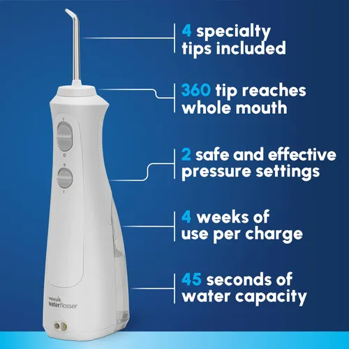 Hilo Dental Portátil Waterpik Wf-13 Recargable Blanco Blanco