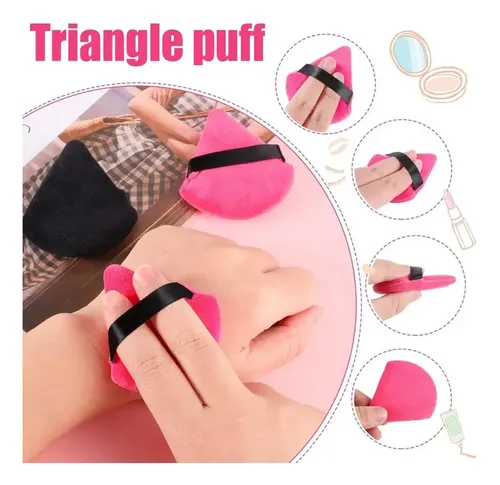 Lote De 12 Borlas Triangulares Para Maquillaje