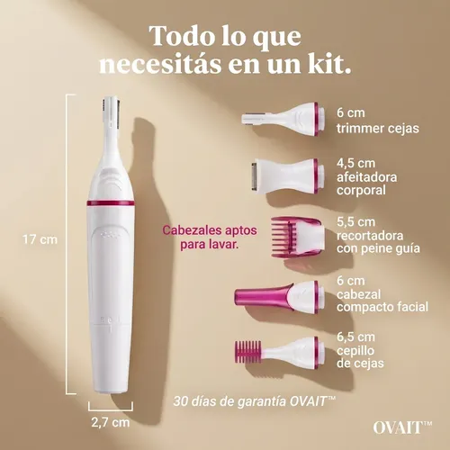 Depiladora Facial Cejas Corporal Mujer 5 En 1 Eléctrica