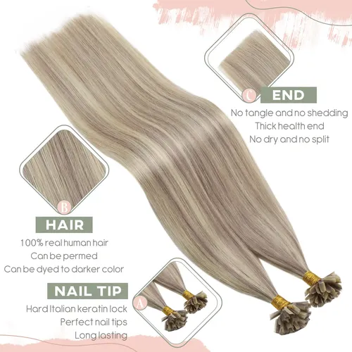 Extensión Ugeat Tip Para Uñas En Cabello Humano, 1 G/s