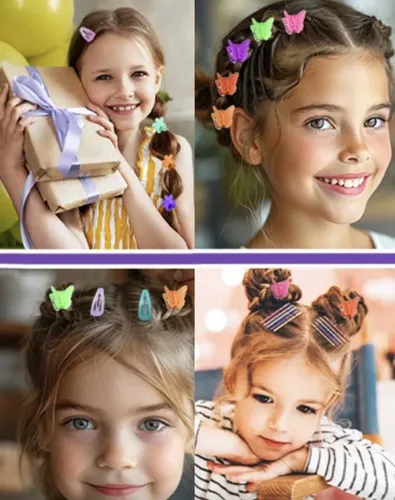 F Set 1194 Ligas Y Accesorios Para Cabello Multicolor P