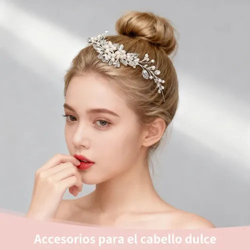 Tocado Para Boda Peine Para Peinado Tiara Para Novia Platead