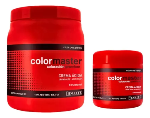 Pack X2 Unidades Fidelite Crema Extra Acida pH 3,5 X270g + X1000g ColorMaster