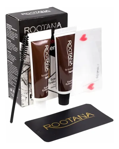 Henna Rootana Cejas Y Pestañas + Perfilador De Cejas Color Negro