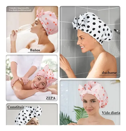 Mh 2 Pcs Gorros De Baño Ducha Impermeable Para Mujer Z Y