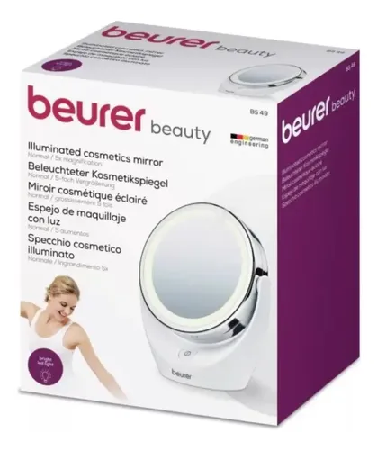 Espejo Beurer Giratorio Maquillaje Con Aumento 5x Luz Led