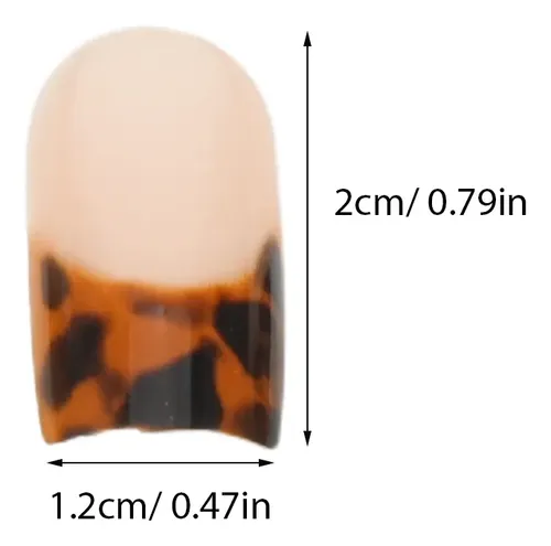 24 Uds. De Uñas Postizas Diseño Leopardo – Reutilizables