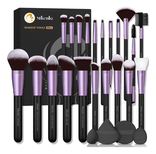 Set De Brochas De Maquillaje Mlemle 25 Unidades Morado