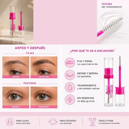 Gel Mascara Pestañas Rimel Mely Lash & Brow Transparente 8ml