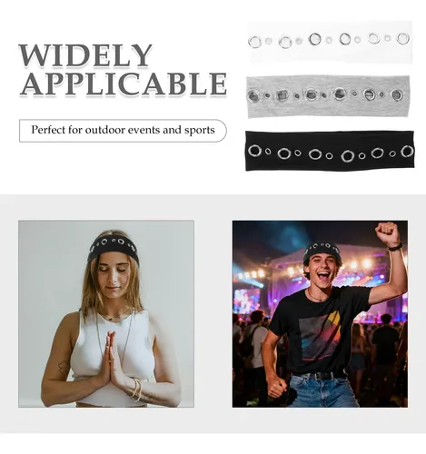 Bandanas Elásticas De 3 Piezas Con Ojales Huecos – Punk !