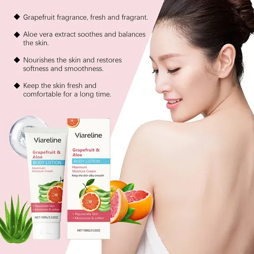 Asloción Corporal Viareline Con Pomelo Y Aloe, Hidratante Y