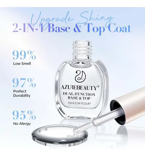 Base Y Top Coat 2-en-1 Azurebeauty Transparente (secado
