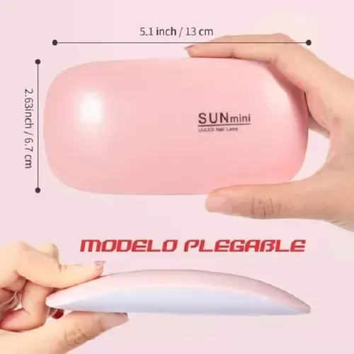 Secador De Uñas Lampara Uv Led Sun Mini 6w Color Rosado