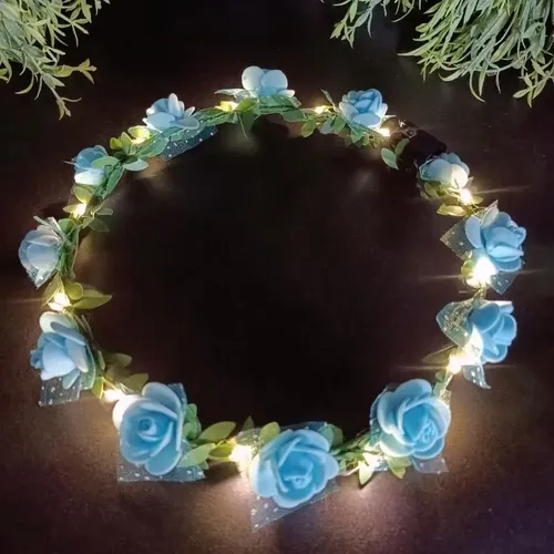 ` Corona De Flores Con Iluminación Led For Mujer, Boda, U