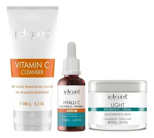 Idraet Skincare Hidratación Piel Mixta Vtamina C+ Hyalu C