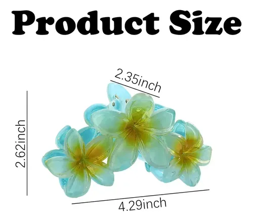 6 Pinzas For El Pelo Con Forma De Flor De Plumeria Y