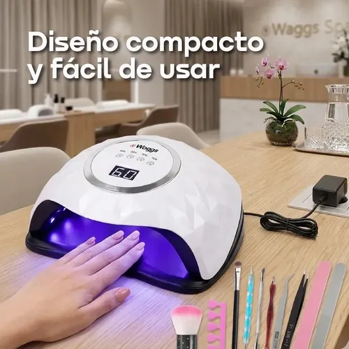 Lámpara Secadora de Uñas UV LED 268W Waggs CABU02 con Temporizador