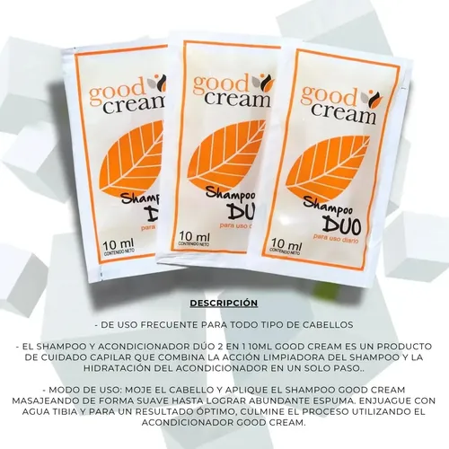 Combo Hotel Hotelero Good Cream Shampoo Duo + Jabon X100 C/u