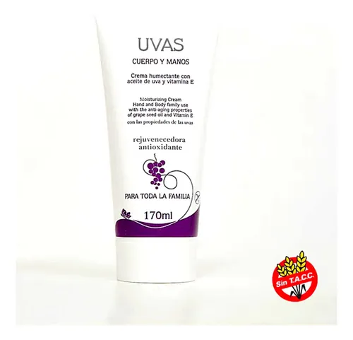 Crema Cuerpo Y Manos 170ml -apta Celíacos- Uvas Cosméticos