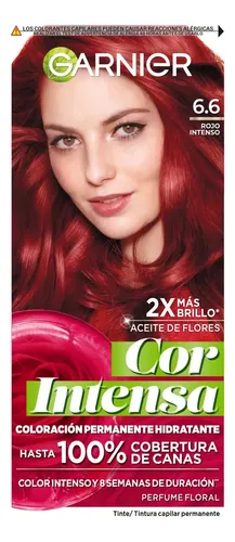 Kit Tintura Permanente Cor Intensa Tono 6.6 Garnier