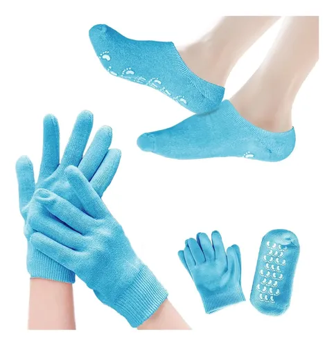 Set Spa Humectante Guantes Calcetines Azul Kukugo