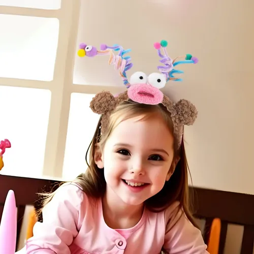 Diadema Divertida Con Aro Para El Pelo De Felpa, Marrón