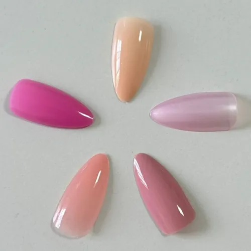 Tips Almendra Uñas Postizas Soft Gel Color Surtido X500