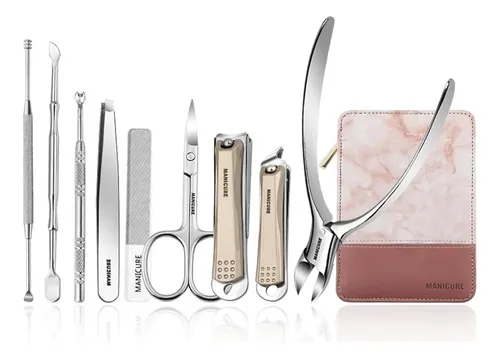 Set Manicura De 9 Piezas De Acero Inoxidable Para El Cuidado