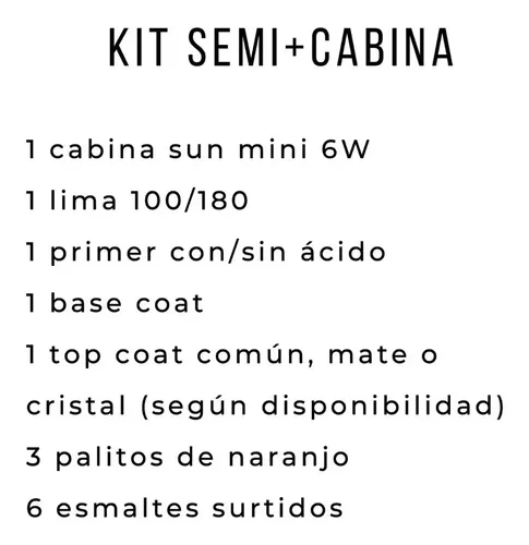 Kit Esmaltes Semipermanent Uv Cabina Primer Base Top Coat