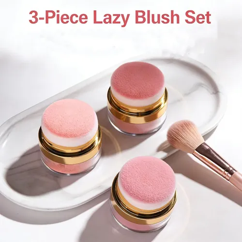 Set De Rubor Lazy De 3 Piezas, Para Todos Los Tonos De Piel