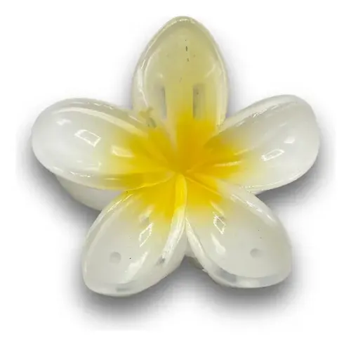 Set Pack Broches Hebilla Gancho De Pelo Flor Hawaiana X4 Celeste/violeta/blanco/rojo