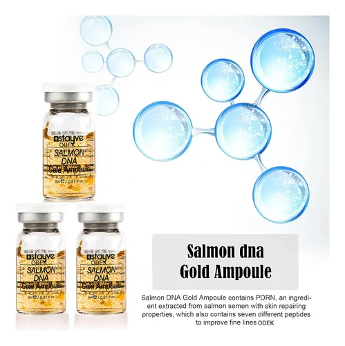 Kit De Ampollas Korea Salmon Dna Gold De 8 Ml, Bb Cream Glow