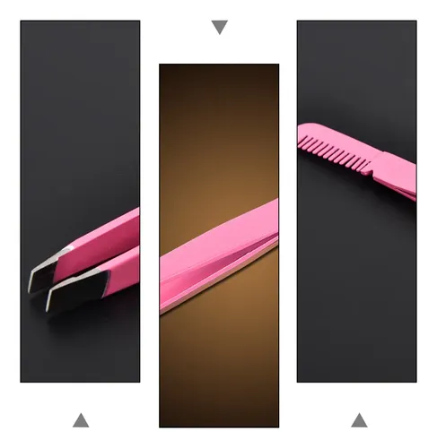 Set De 4 Pinzas Para Cejas Con Cepillo Y Peine Diagonales