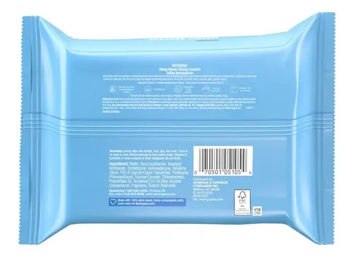 Toallitas Desmaquillantes Neutrogena Piel Sensible X 25 Un.